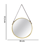 Espelho Adnet Dourado Com Alça De Couro Marrom 57 5x36 Cm - I