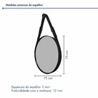 Espelho Adnet Fine Com Alça Em Couro 75x75 Preto/espelhado