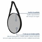Espelho Adnet Fine Com Alça Em Couro 75x75 Preto/espelhado