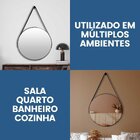 Espelho Adnet Redondo 30cm Com Alça E Suporte Para Sala Quart