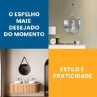 Espelho Adnet Redondo 40cm Com Alça E Suporte Para Sala Quart