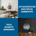 Espelho Adnet Redondo 40cm Com Alça E Suporte Para Sala Quart