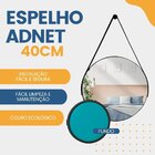 Espelho Adnet Redondo 40cm Com Alça E Suporte Para Sala Quart
