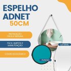 Espelho Adnet Redondo 50cm Com Alça E Suporte Para Sala Hall