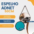 Espelho Adnet Redondo 50cm Com Alça E Suporte Para Sala Hall