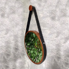 Espelho Adnet Redondo Cobre Com Alça Preta 40cm