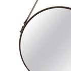 Espelho Adnet Redondo Preto Com Alça De Couro 57 5x36 Cm M02