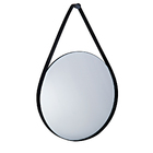 Espelho Adnet Redondo Preto Com Alça Metálica 77x50 Cm M02 -