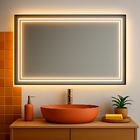 Espelho Banheiro Led FRIO 100X60 Bivolt horizontal ILUMINADO