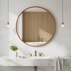 Espelho Basic Redondo 50cm Moldura Em Alumínio Cobre