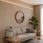 Espelho Basic Redondo 50cm Moldura Em Alumínio Cobre