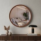 Espelho Basic Redondo 50cm Moldura Em Alumínio Cobre