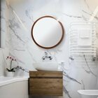 Espelho Basic Redondo 50cm Moldura Em Alumínio Cobre