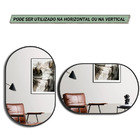 Espelho Brillare Decorativo Oval 80x50 Com Borda Em Couro + S