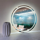 Espelho Brillare Redondo Jateado Com 3 Tons De Led E Botão To