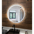 Espelho Brillare Redondo Jateado Com 3 Tons De Led E Botão To