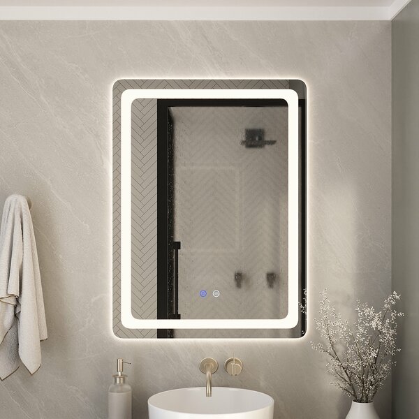 Espelho Catarina Retangular 60x80 Com Led E Desembaçador  - F