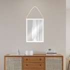 Espelho Decorativo com Cordão Branco Retangular 35x25x2cm Tropical