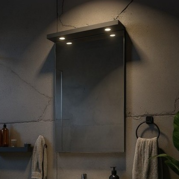 Espelho Com Led 60cm Mdf Grafite - On Móveis