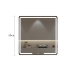 Espelho para Banheiro com LED Quadrado de Sobrepor 60x60cm Gavix