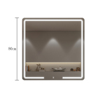 Espelho para Banheiro com LED Quadrado de Sobrepor 80x80cm Gavix