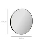 Espelho com LED Redondo Bivolt com Moldura de Couro Preto 60cm VB918 VB Cristais