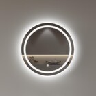 Espelho com Led Redondo Bivolt Cinza Touch 60x60cm Gavix