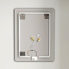 Espelho com Led Retangular Bivolt Cinza Touch 60x80cm Gavix