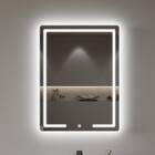 Espelho com Led Retangular Bivolt Cinza Touch 60x80cm Gavix