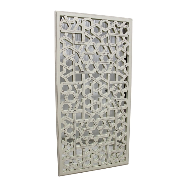 Espelho Com Moldura De Madeira Nas Cores Natural E Branco