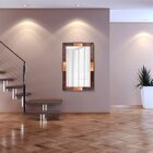 Espelho Com Moldura Rústica E Detalhes Dourados E Vermelhos 9