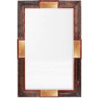 Espelho Com Moldura Rústica E Detalhes Dourados E Vermelhos 9