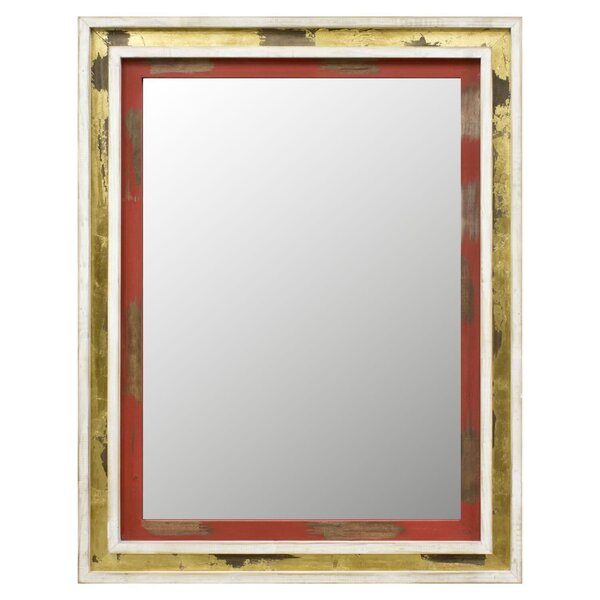 Espelho Com Moldura Rústica E Folheação 67cm X 87cm Decore Po