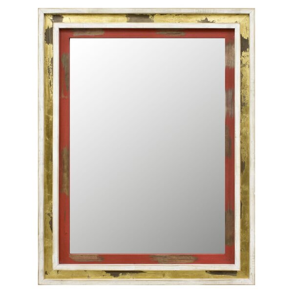 Espelho Com Moldura Rústica E Folheação 77cm X 97cm Decore Po