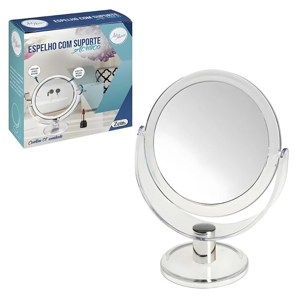 Espelho Com Suporte Acrílico Dupla Face 18x13