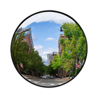 Espelho Convexo Panorâmico Com Acabamento Em Borracha - 50 Cm