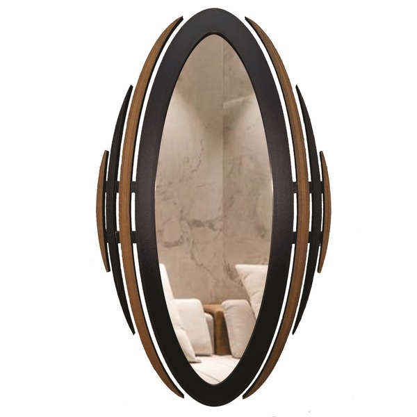 Espelho Corpo Inteiro Decorativo Ferrara 78x131 Preto