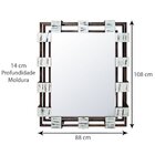 Espelho Cristal Com Moldura Gradeada Rústica 88cm X 108cm Dec