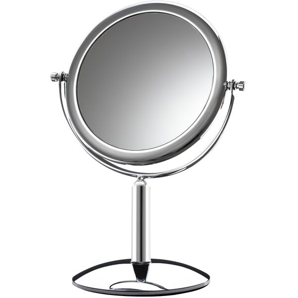 Espelho de Aumento Plástico Redondo Bancada Lente 5x Platine Cromado Gardie