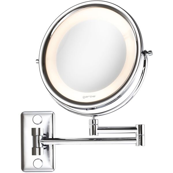 Espelho de Aumento Plástico Redondo Parede 5x Mobile Lux Cromado Ring Light Gardie