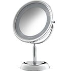 Espelho de Aumento Plástico Redondo Bancada 5x Royale Lux Cromado Ring Light Gardie