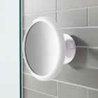Espelho de Aumento Redondo com Moldura e Ventosa 14cm Branco Gardie
