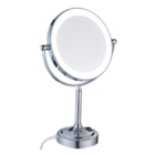 Espelho De Aumento Redondo De Mesa Com Luz Cromado - E6570 -