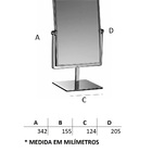 Espelho De Aumento Retangular De Mesa - Cromado - E6545 - Ita