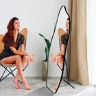 Espelho De Chão Flame Grande 150x50cm Formato Orgânico E Acab