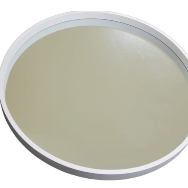 Espelho De Madeira Redondo Luxo Branco 45 Cm Leroy Merlin