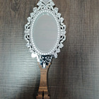 Espelho De Mao Provençal  39x14 Lins Pegui Prata