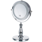 Espelho De Mesa Lemat Jm-905 Dupla Face Com Luz Led