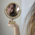 Espelho De Mesa Penteadeira Bancada Duplo Princesa Vintage De