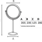 Espelho De Mesa Preto 5x De Aumento Italy Line Único
